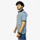 Men's Sky Blue Striped Polo Shirt | Classic Cotton Casual Wear